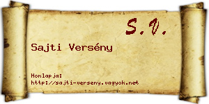 Sajti Versény névjegykártya